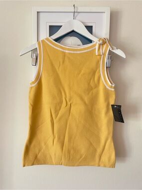 Relativity Vintage Y2K Knit Tank Top Preppy Coastal Shoulder Tie Size Small New